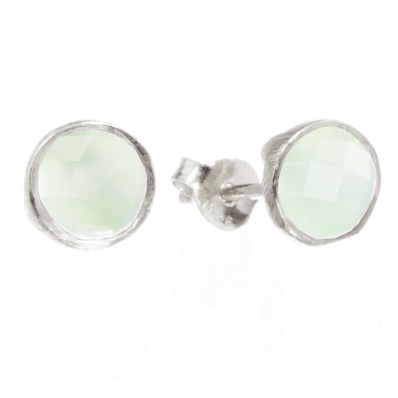 Classic Silver Stud Earrings- Diamond
