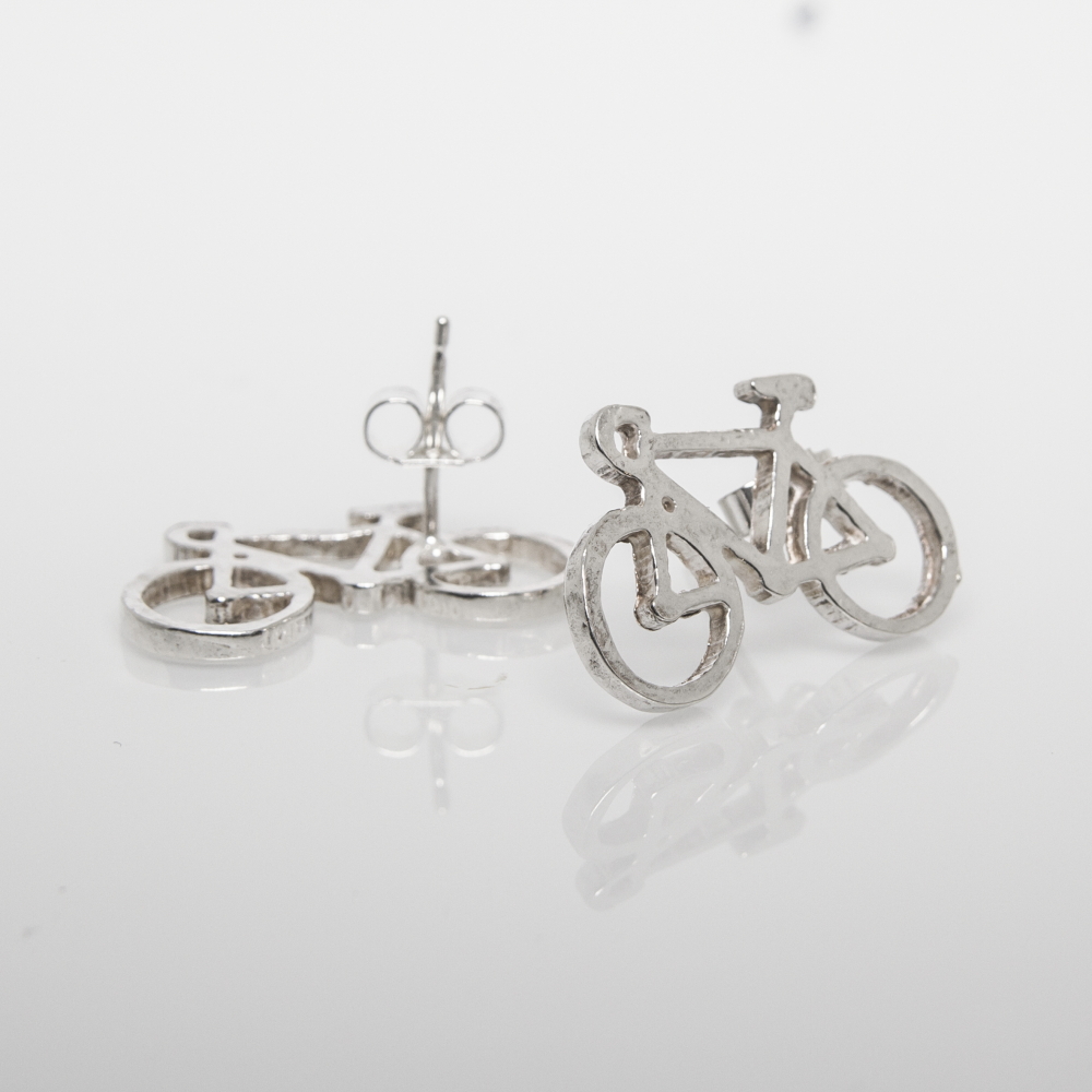 Cycling Earrings- Sterling Silver Unique Gifts