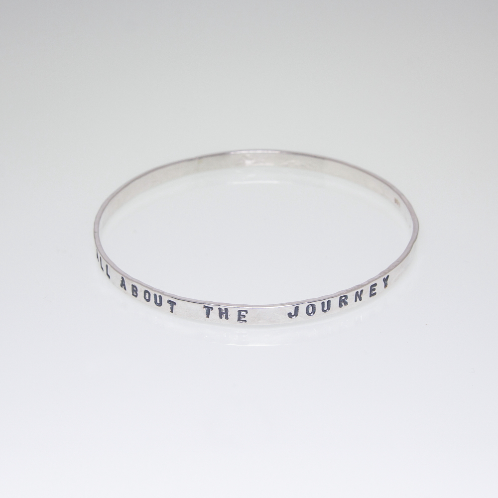 Solid Silver Bangle with Personalised Prints