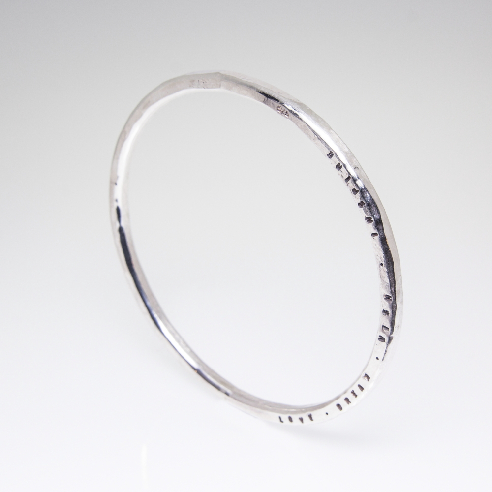 Sterling Silver Bespoke Bangle- Personalised Prints