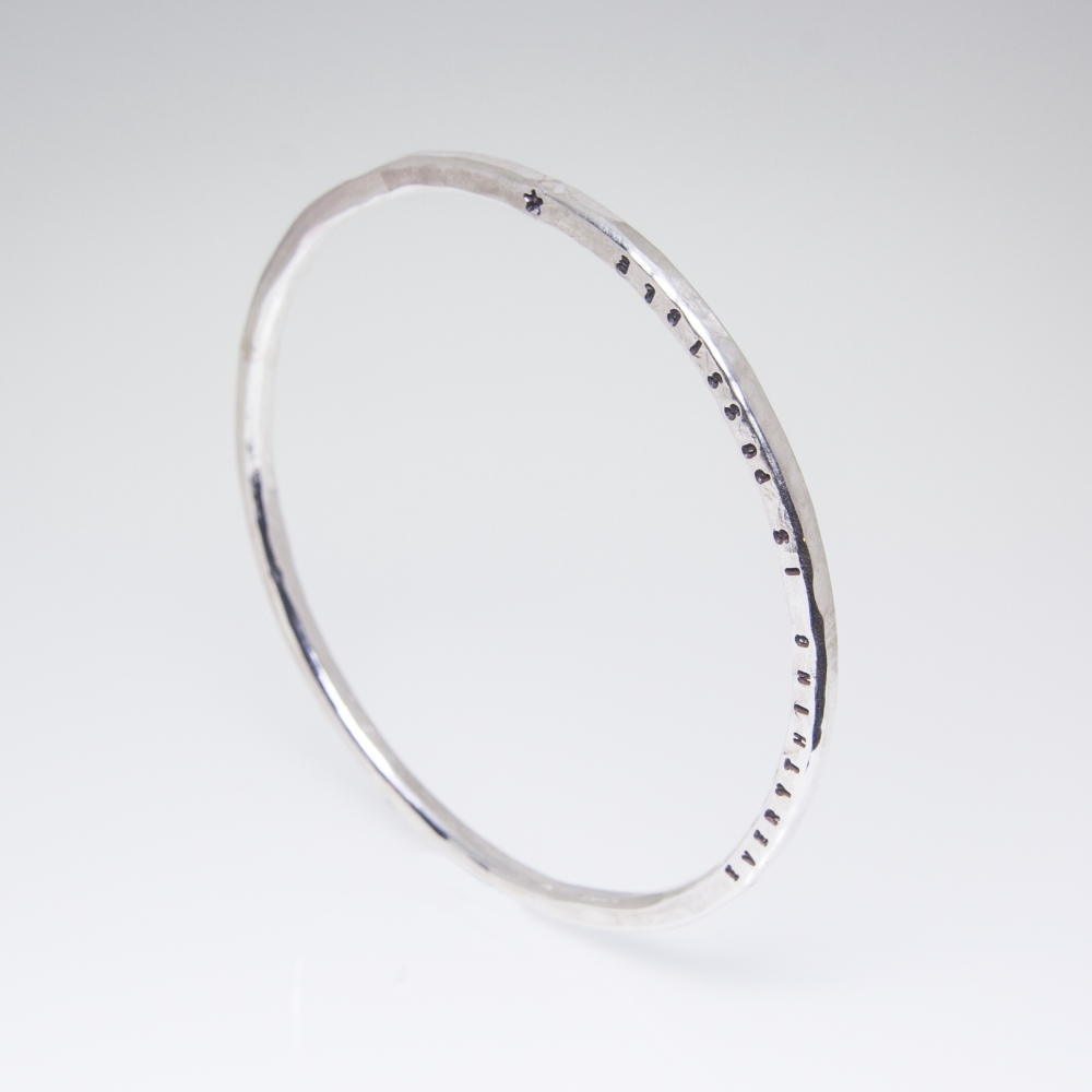 Sterling Silver Bespoke Bangle- Personalised Prints