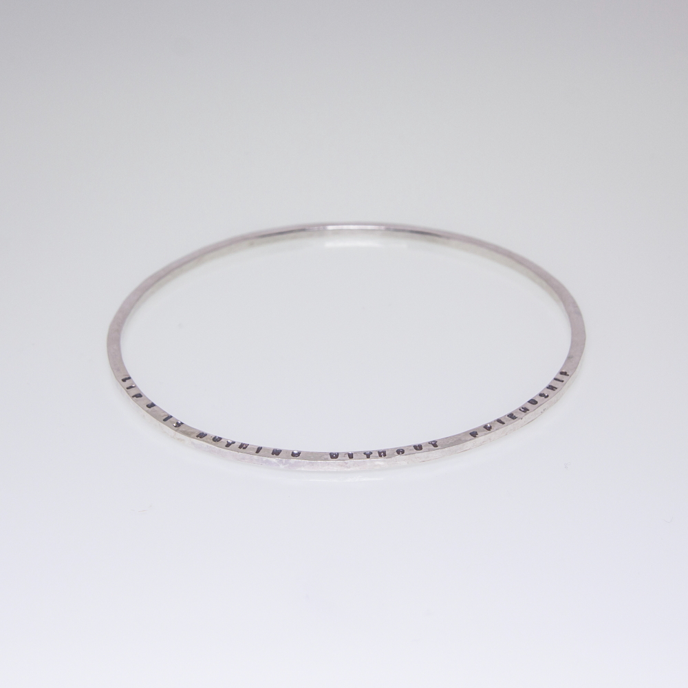 Sterling Silver Bespoke Bangle- Personalised Prints