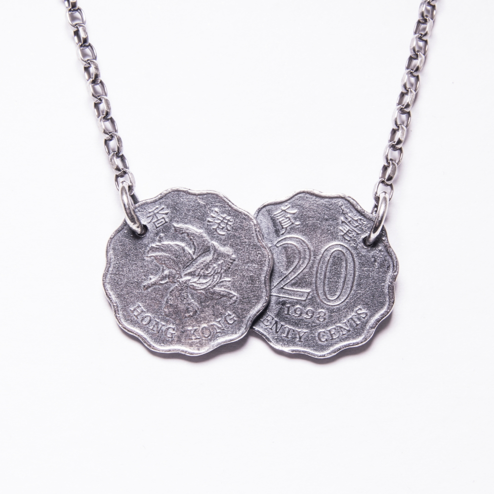 Coin Pendant Necklace in Sterling Silver
