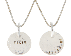 Personalised Gifts- disc pendant necklace from Sterling Silver Necklace