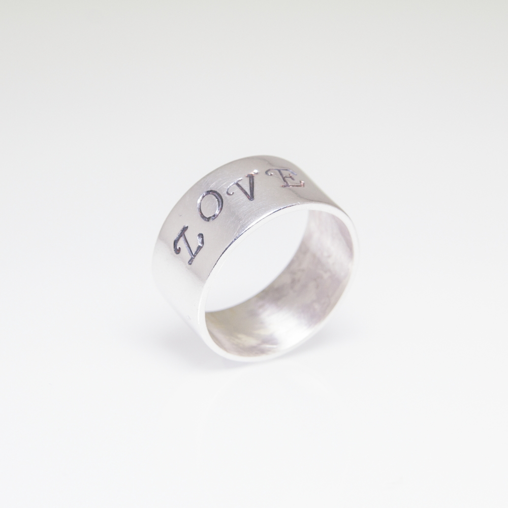Sterling Silver Ring With Personalised Print