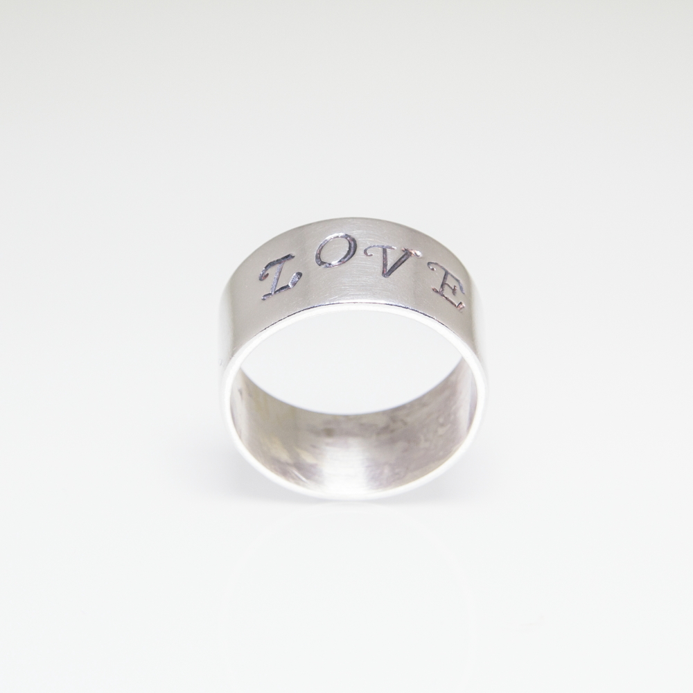 Sterling Silver Ring With Personalised Print