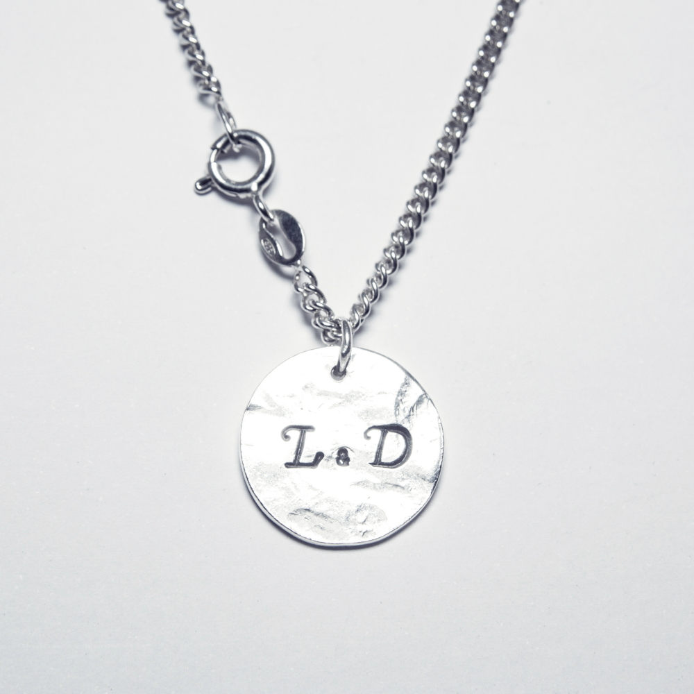 Personalised Jewellery Disc Necklace- Sterling Silver