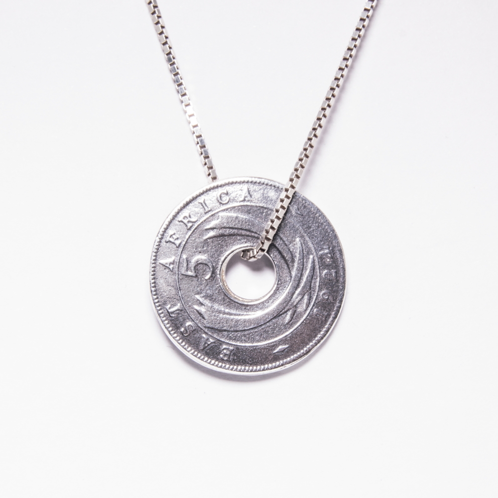 Coin Pendant Necklace in Sterling Silver