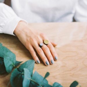 Circle Dot Ring by Wolf and Moon- pink