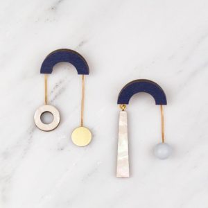 Contemporary design earrings by Wolf and Moon