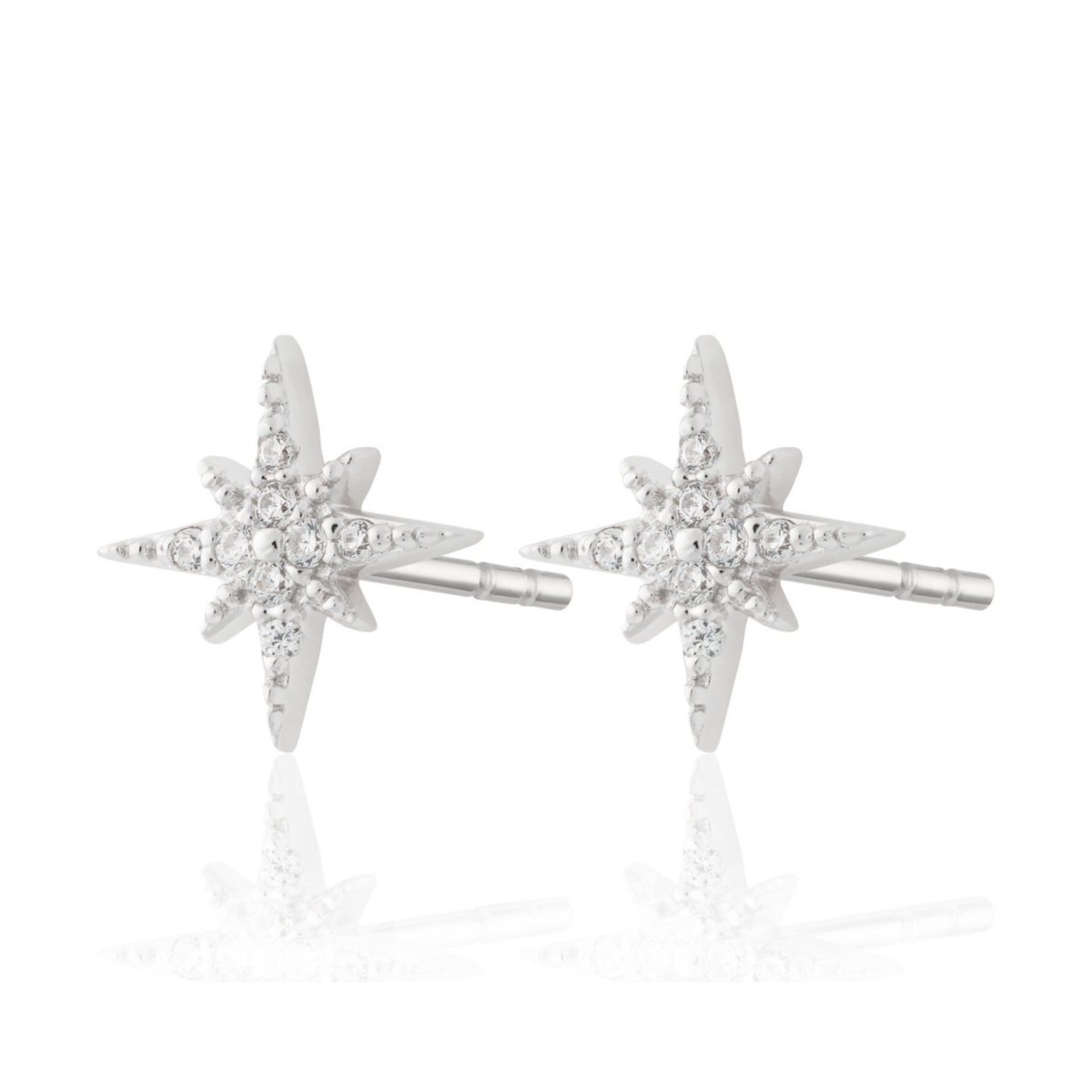 SCREAM PRETTY SILVER STARBURST STUD EARRINGS Castle Collection