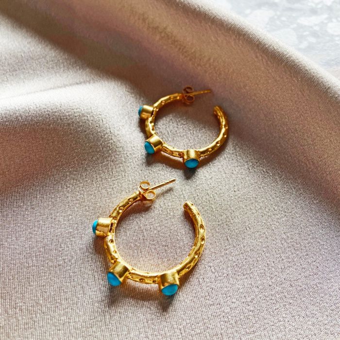 Ashiana Mini Cruise Earrings Turquoise - Castle Collection